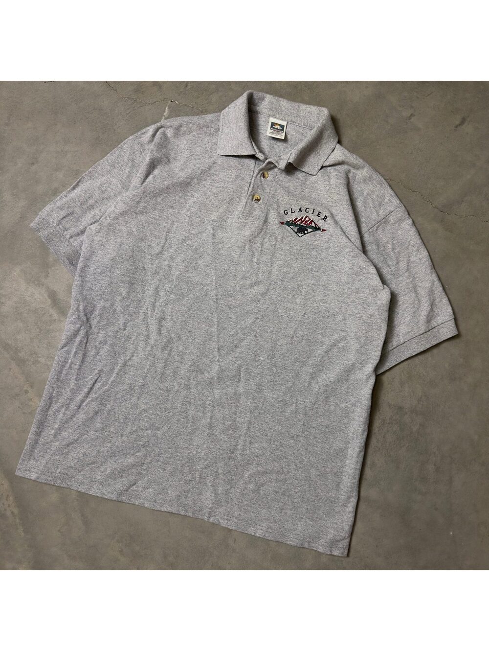 Vintage Cotton Deluxe Glacier Polo Mens L Gray